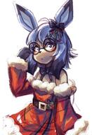 amount:solo body-type:anthro body-type:semi-anthro christmas-clothing glasses nerdy series:eeveelutions series:pokemon species:glaceon style:kemono // 2052x3000 // 882KB