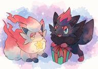 amount:pair atmosphere:christmas body-type:feral species:hisuian-zorua species:zorua style:watercolor // 2048x1450 // 349KB