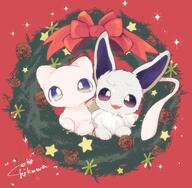 amount:pair body-type:feral fluffified series:pokemon species:eevee species:mew // 1934x1896 // 347KB