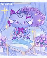 amount:solo body-type:semi-anthro dress princess series:pokemon species:espurr style:girly style:watercolor // 1800x2200 // 1.0MB