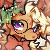 amount:solo atmosphere:christmas bell body-type:feral glasses nerdy series:eeveelutions series:pokemon species:flareon style:kawaii wearing-bow // 2048x2048 // 328KB
