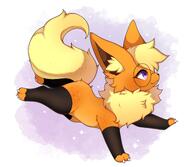 amount:solo body-type:feral freckles glasses nerdy series:eeveelutions series:pokemon species:flareon thigh-highs // 3452x3000 // 483KB