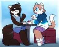 amount:pair body-type:anthro casual-outfit eating ice-cream species:cat species:red-panda style:gay style:kemono // 1500x1205 // 193KB