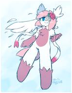 amount:solo angel-wings atmosphere:clouds body-type:anthro body-type:feral body-type:semi-anthro series:eeveelutions series:pokemon species:fusion species:shaymin species:sylveon style:kemono wings // 1700x2200 // 267KB
