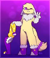 amount:solo body-type:anthro fluffified jester-hat outfit series:eeveelutions series:pokemon species:jolteon style:kemono // 1639x1900 // 229KB