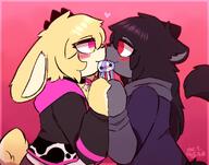 amount:pair amount:solo body-type:anthro boop casual-outfit collar pressing-same-body-part-against-each-other romance species:bunny species:cat style:kemono sweater // 1400x1101 // 159KB