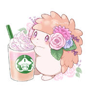amount:solo body-type:feral drink feminine flower latte species:shaymin style:girly style:kawaii wearing-flower // 600x600 // 213KB
