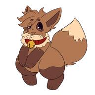 amount:solo bell-collar body-type:anthro body-type:slightly-chubby collar oc series:pokemon species:eevee // 2243x2243 // 577KB