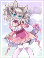 amount:solo body-type:anthro dress species:cat style:kawaii style:kemono visual-teasing wearing-bow // 928x1200 // 171KB