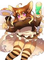 amount:solo body-type:anthro drink food garter-belts maid outfit species:bee style:kawaii style:kemono style:outline sweets thigh-highs // 1287x1767 // 297KB