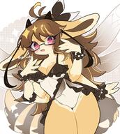 amount:solo bikini body-type:anthro glasses nerdy outfit species:bee style:kawaii style:kemono style:outline // 1342x1500 // 256KB