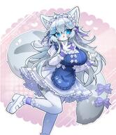 amount:solo body-type:anthro dress frilly-outfit outfit princess sassy species:fox style:girly style:kawaii style:kemono style:outline visual-teasing wearing-bow // 1555x1800 // 308KB