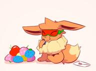 amount:solo berries body-type:feral eating pokemon-berries series:pokemon species:eevee visor // 2000x1484 // 144KB