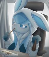 amount:solo atmosphere:bedroom atmosphere:home body-type:semi-anthro eating glaeon hoodie neutral-expression pocky series:eeveelutions series:pokemon smug species:glaceon style:dim style:kemono sweater visual-teasing // 1696x1955 // 232KB