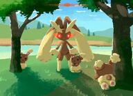 amount:multiple atmosphere:river body-type:semi-anthro species:buneary species:lopunny style:noisy style:painted // 2048x1476 // 593KB