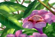 amount:solo atmosphere:forest atmosphere:sunlight body-type:blob character:kirby flower series:kirby species:unknown style:painted // 1200x817 // 116KB