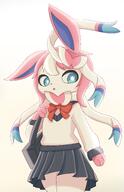 amount:solo body-type:semi-anthro outfit schoolgirl-outfit series:eeveelutions series:pokemon species:sylveon style:kemono style:over-exposure // 1967x3048 // 346KB