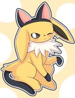 amount:solo body-type:feral costume outfit series:eeveelutions series:pokemon species:jolteon style:abstract-background style:outline // 1800x2341 // 267KB