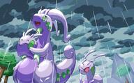 amount:multiple atmosphere:clouds atmosphere:rain body-type:blob body-type:semi-anthro species:goodra species:goomy species:sliggoo // 1618x1000 // 365KB