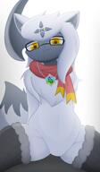amount:solo body-type:anthro body-type:semi-anthro glasses mega-stone necklace nerdy scarf species:absol species:mega-pokemon style:kemono style:over-exposure thigh-highs // 2379x4096 // 360KB
