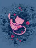 amount:solo atmosphere:field atmosphere:flowers atmosphere:night body-type:semi-anthro flower species:mew style:kawaii // 1158x1545 // 327KB