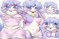 amount:multiple amount:solo bell body-type:slightly-chubby casual-outfit heart-eyes species:cow style:kemono style:pastel-colors thigh-highs wearing-bow // 1200x800 // 160KB