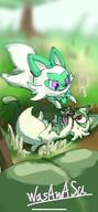 amount:pair atmosphere:field body-type:feral panicked silly species:shiny-pokemon species:sprigatito style:intentional-blur // 946x2048 // 148KB