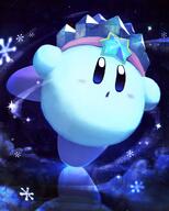 amount:solo atmosphere:night atmosphere:snowy atmosphere:stary body-type:blob character:kirby reflection series:kirby species:unknown style:blue style:painted // 1638x2048 // 601KB