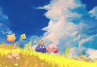 amount:solo atmosphere:field body-type:blob character:chip character:gooey character:kirby character:scarfy flower series:kirby species:unknown style:painted // 2048x1417 // 437KB
