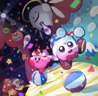 amount:multiple atmosphere:confetti atmosphere:stage body-type:blob character:cappy character:gooey character:kirby character:marx character:poppy-bros-jr character:scarfy character:waddle-dee illfinishthisonelatermaybe series:kirby species:unknown style:noisy wearing-bow // 1100x1075 // 191KB