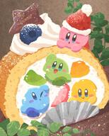 amount:multiple body-type:blob character:kirby food fruit series:kirby species:unknown style:painted sweets // 1080x1350 // 264KB