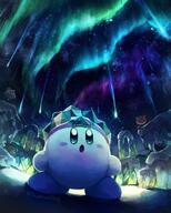 amount:multiple atmosphere:aurora atmosphere:night atmosphere:snowy atmosphere:stary body-type:blob character:bouncy character:gooey character:scarfy character:waddle-dee style:colored-lighting style:dim style:painted // 1646x2048 // 386KB
