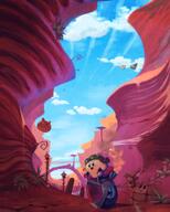 amount:multiple atmosphere:desert atmosphere:mesa body-type:blob character:golem-(kirby) character:scarfy character:wheelie style:dim style:painted // 1639x2048 // 571KB