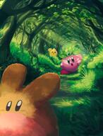 amount:multiple atmosphere:forest atmosphere:grove atmosphere:sunlight body-type:blob character:chip character:kirby series:kirby species:unknown style:dim style:sunrays // 1552x2048 // 617KB