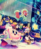 amount:multiple atmosphere:stage body-type:blob character:chef-kawasaki character:elfilis character:king-dedede character:kirby character:magolor character:marx character:meta-knight character:waddle-dee drums guitar instrument saxaphone series:kirby species:unknown // 1739x2048 // 1.1MB