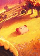 amount:solo atmosphere:autumn atmosphere:hills atmosphere:sunlight body-type:blob character:kirby path relaxed series:kirby sleeping species:unknown style:colored-lighting // 1448x2048 // 554KB