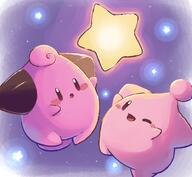 amount:pair atmosphere:space atmosphere:stary body-type:blob species:beta-cleffa species:cleffa style:kawaii // 734x678 // 415KB