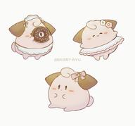 amount:solo body-type:blob donut dress food maid outfit princess species:cleffa style:girly style:multiple-scenarios sweets wearing-bow // 800x746 // 45KB