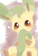 amount:solo body-type:feral nomming series:eeveelutions series:pokemon species:leafeon style:kawaii style:outline // 736x1089 // 62KB