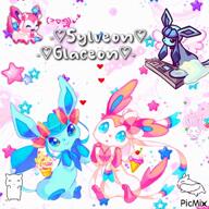 amount:pair body-type:feral series:eeveelutions series:pokemon species:glaceon species:sylveon style:girly style:nerdy style:no-anti-aliasing style:playful // 498x498, 3.3s // 268KB