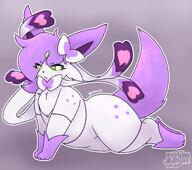 amount:solo annoyed body-type:feral body-type:semi-anthro body-type:slightly-chubby forehead-gem freckles hair-blocking-eye oc series:eeveelutions series:pokemon species:sylveon style:outline thigh-highs // 2000x1770 // 333KB