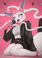 amount:solo body-type:anthro casual-outfit jacket microphone series:eeveelutions series:pokemon singing species:sylveon style:contrasting-colors style:girly style:kemono style:one-color style:pink // 2789x3838 // 5.8MB