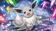 amount:solo atmosphere:cavern body-type:feral gems series:pokemon series:tcg-art species:eevee species:shiny-pokemon // 997x561 // 138KB