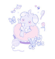 amount:solo atmosphere:assorted-objects atmosphere:fashion body-type:semi-anthro series:pokemon species:espurr style:playful // 2000x2155 // 1.3MB