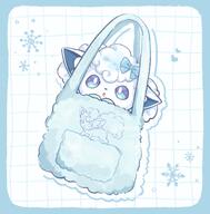 amount:solo Bag body-type:feral cramped silly species:alolan-vulpix style:blue style:kawaii style:one-color style:pastel-colors style:playful // 2018x2048 // 288KB