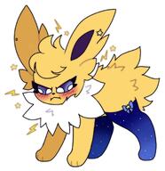 amount:solo annoyed body-type:feral embarrassed series:eeveelutions series:pokemon species:jolteon thigh-highs visibly-shy wearing-bow // 1049x1085 // 114KB
