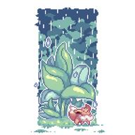 amount:solo atmosphere:rain body-type:feral series:pokemon species:eevee style:outline style:pixel-art // 1152x1152 // 13KB