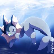 amount:solo atmosphere:undersea body-type:feral series:eeveelutions series:pokemon species:vaporeon style:kawaii style:over-exposure // 799x800 // 74KB