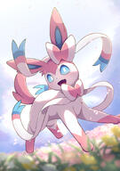 amount:solo atmosphere:field atmosphere:flowers body-type:feral series:eeveelutions series:pokemon species:sylveon style:intentional-blur style:kawaii // 1000x1420 // 872KB
