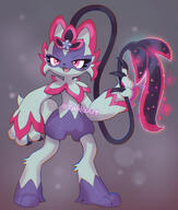 amount:solo atmosphere:evil atmosphere:powerful body-type:anthro species:meowscarada species:sneasler style:chromatic-aberration style:kemono whip // 1194x1403 // 265KB